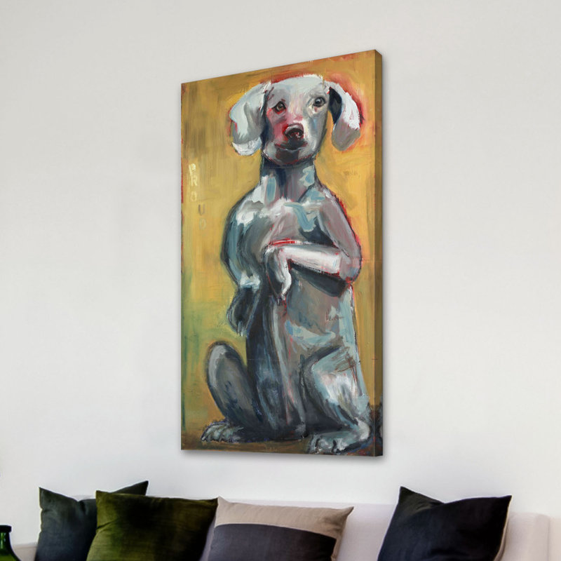 « tall dog » par tori campisi, reproduction d’art sur toile tendue, H 45 po x l 22,5 po