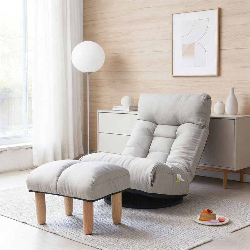 Fauteuil inclinable simple, Gris, Naturel
