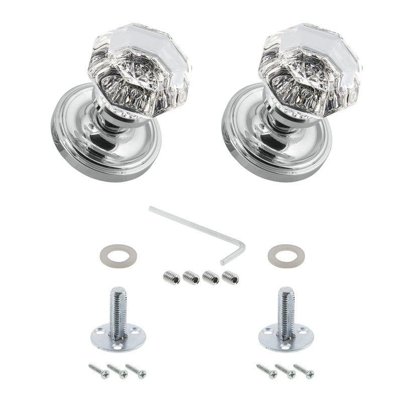 Classic Rosette with Waldorf Door Knob, Bright Chrome, 2-3/8”