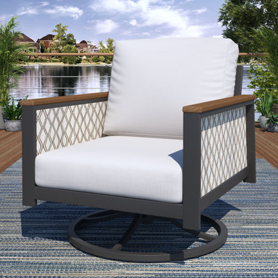 Townsend Metal Outdoor Swivel Rocking Chair with Sunbrella Cushion
