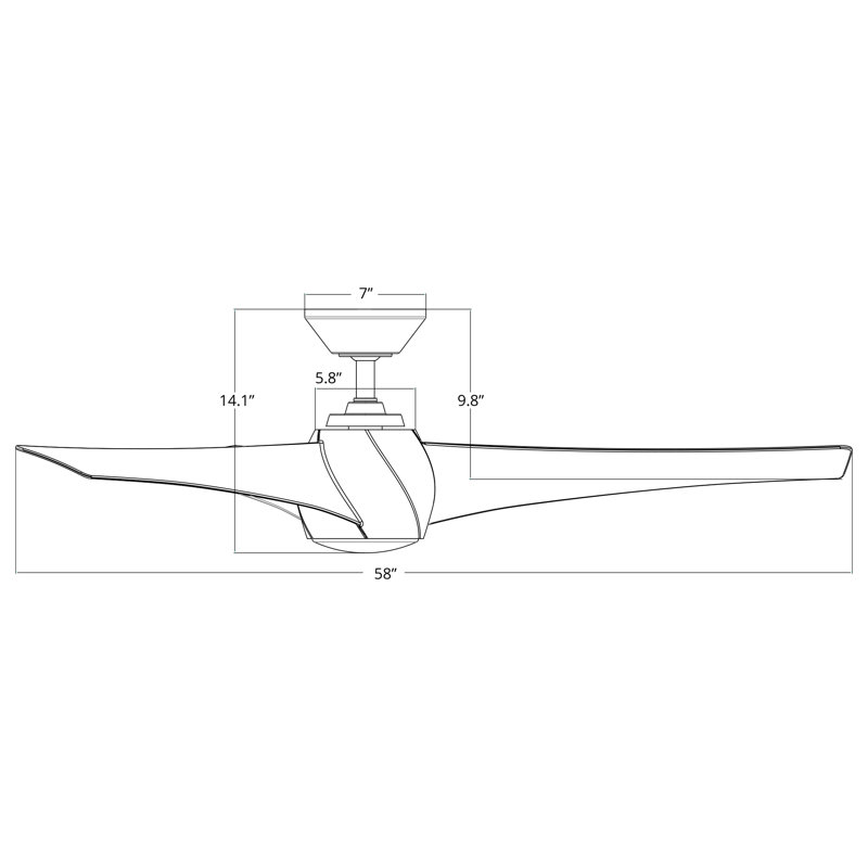 Twirl 58'' Ceiling Fan with LED Lights, Graphite Weathered Wood
