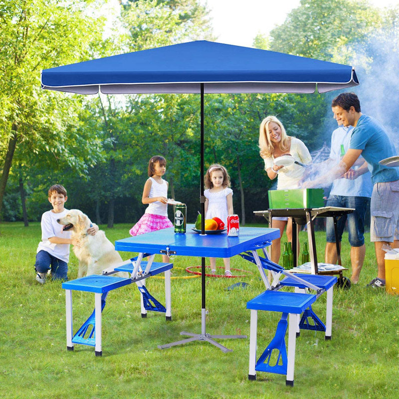 Elona Rectangular Folding Outdoor Camping Table , 137cm cm W 84cm cm D