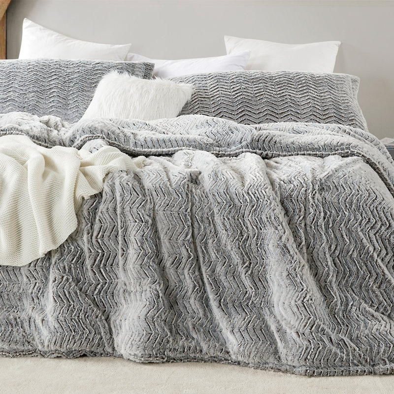 Peak of Cozy Coma Inducer Oversized Comforter Set, Queen Comforter + 2 Standard Shams, Frosted Espresso