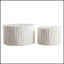Ensemble de 2 tables d'appoint gigognes rondes en bois avec motifs complexes pour les salons et les chambres modernes