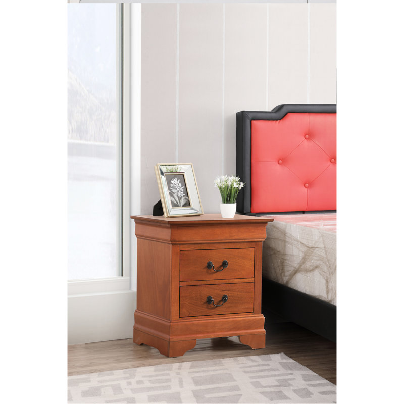 Elegant Oak Nightstand With Classic Design, Oak