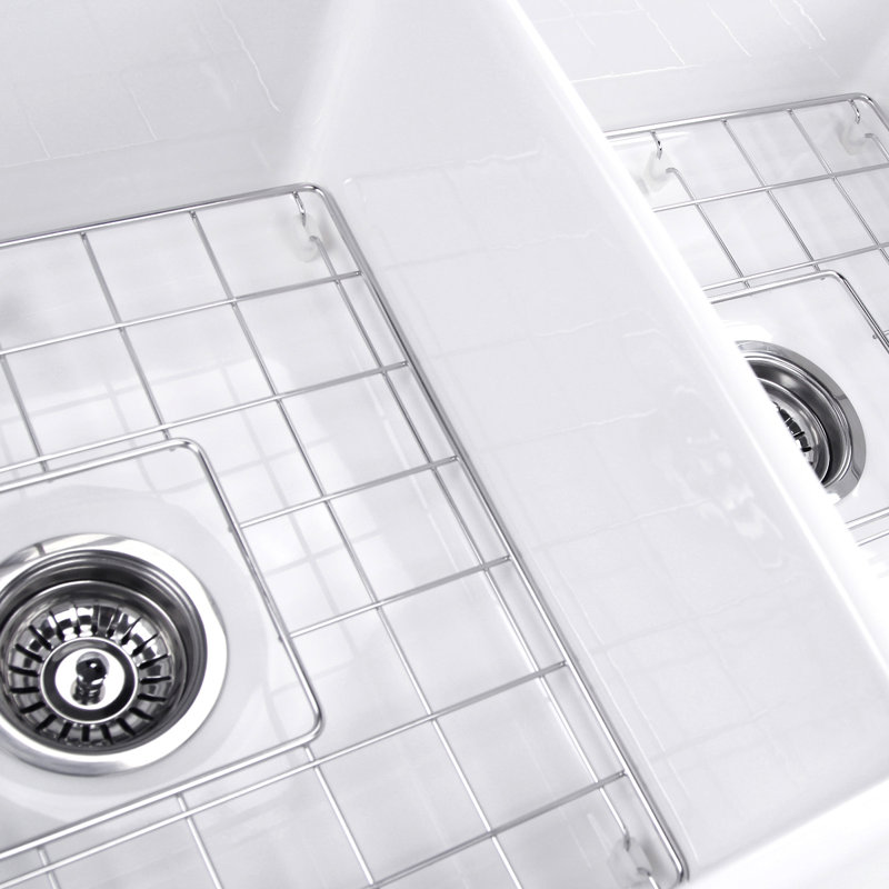 Cape 33.25'' L Double Basin Kitchen Sink, White