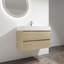 Meuble-lavabo mural avec lavabo en céramique, 2 tiroirs à fermeture en douceur-2031574574
