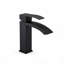 Robinet de lavabo de salle de bain à poignée simple en acier inoxydable noir mat à écoulement laminaire