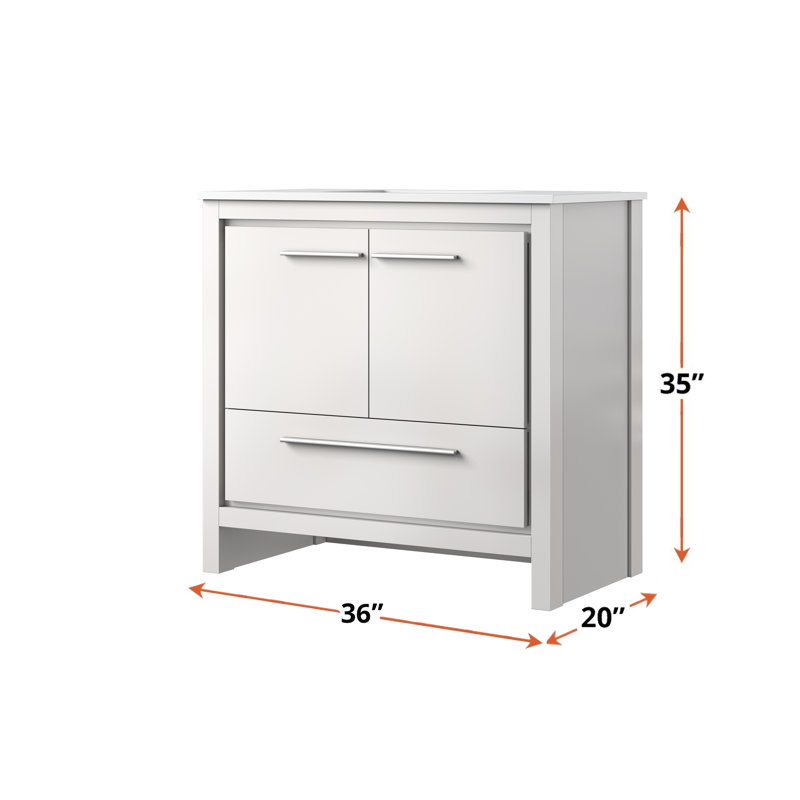 Lafarre Lafarre 36 in W x 20 in D Bath Vanity , White, White Cultured Marble