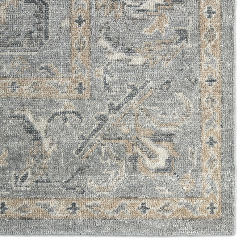 Jaipur Living Wyndham Hand-Knotted Trellis Light Gray/ Tan Area Rug 6'X9', Rectangle 9' x 12'