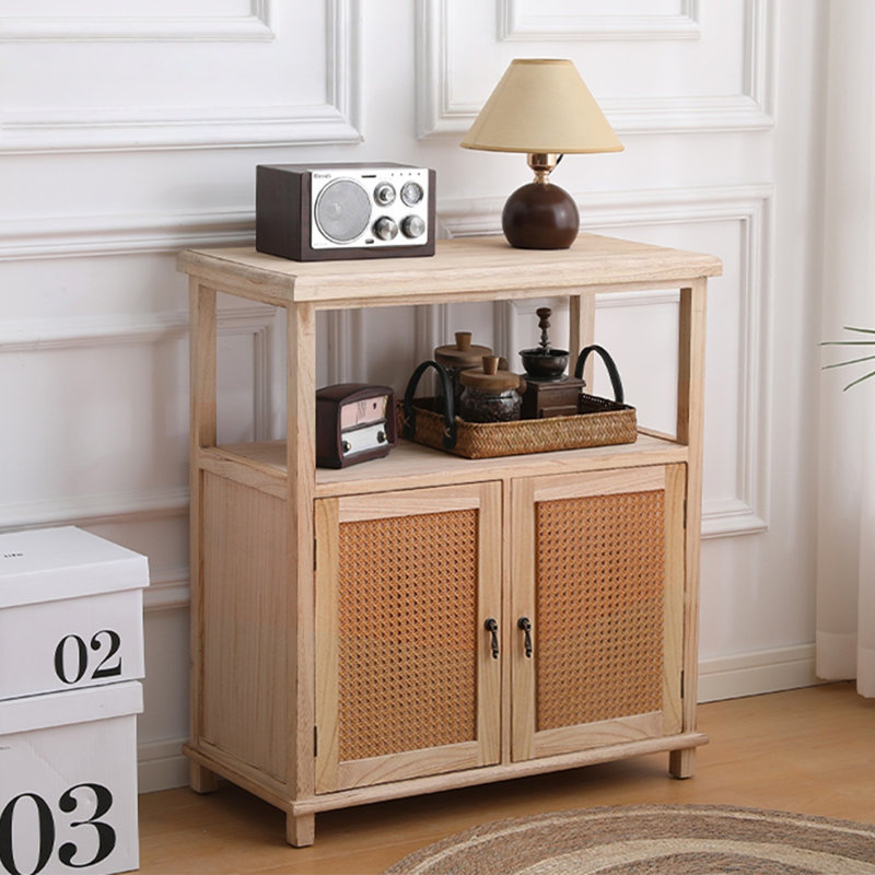 Buffet en bois massif et rotin Burlywood, Burlywood