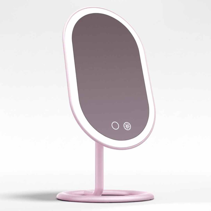 Pamalee Vanity Makeup Mirror with Lights, Rechargeable, Illuminated Cosmetic Mirror with 3 Dimmable Light Settings, Adjustable Stand (Rose Gold)