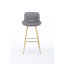 Ensemble de 2 tabourets de bar, avec tabouret de comptoir en tissu chromé et repose-pieds-677452056