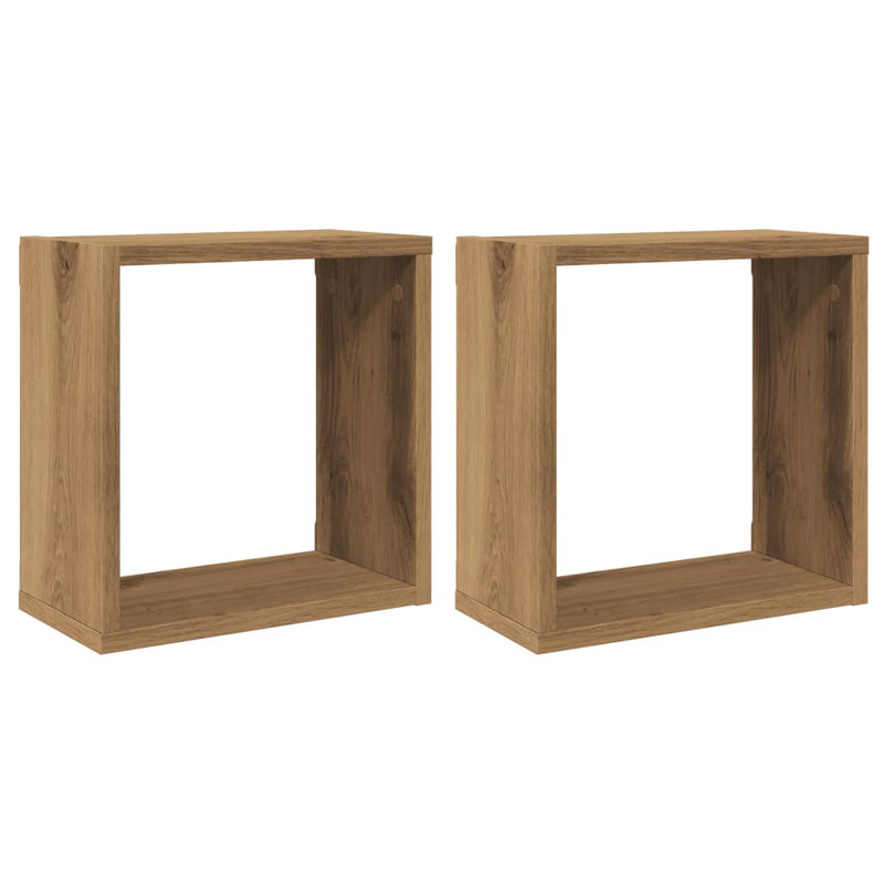 Glenetta 2 Piece Square, 30cm H x 30cm W x 15cm D, Artisan Oak