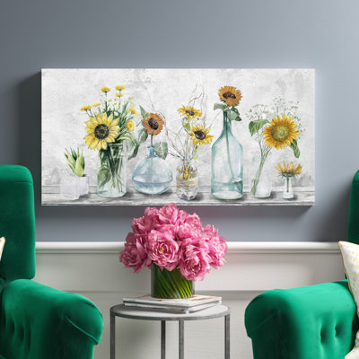 «Adorable Sunflowers», reproduction d'art sur toile tendue