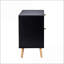 Table de chevet 2 tiroirs en rotin avec pieds en bois massif - Rangement pour chambre à coucher