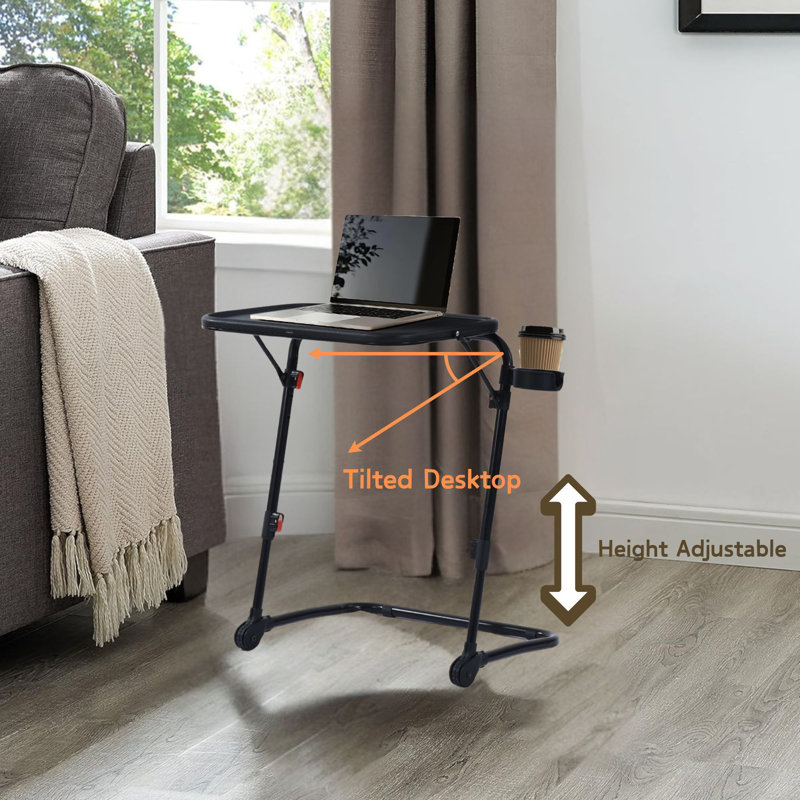Folding Desk with Adjustable Cup Holder 