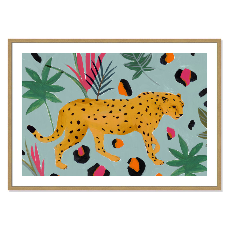 «Nyles Walking Cheetah II» par Isabelle Z - reproduction d'art, H 29,5 po x l 41,5 po x P 0,75 po