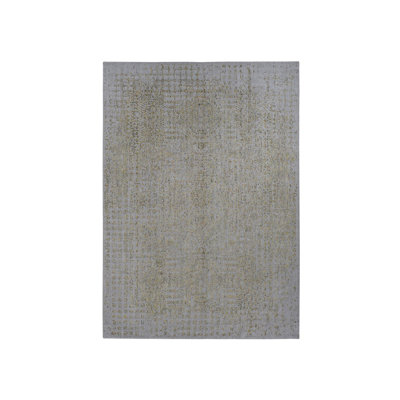 Tapis oriental gris en laine et soie tissé à la main 9 pi 10 po x 14 pi 0 po - MOA10287112