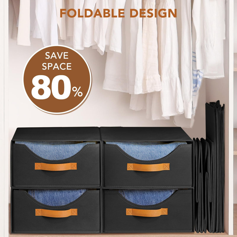 4 Drawer Stackable Drawer, Black