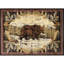 Tapis Lodge - Mimics Forest Scenery, fabriqué en polypropylène, pour une utilisation brune avec un design texturé, très fréquenté