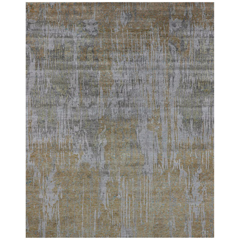 Abstract Area Rug in Gray, Rectangle 6' x 9'