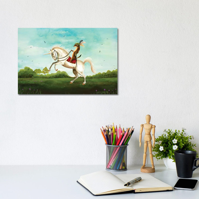 Sir Weasel'S Advance by Jahna Vashti - Wrapped Canvas Painting, 20.32cm H x 30.48cm W x 1.91cm D