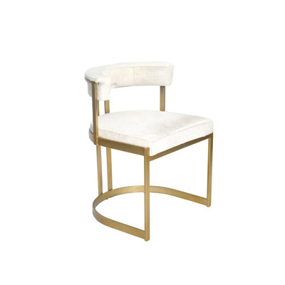Gold Stainless Steel Grey Cowhide Chair