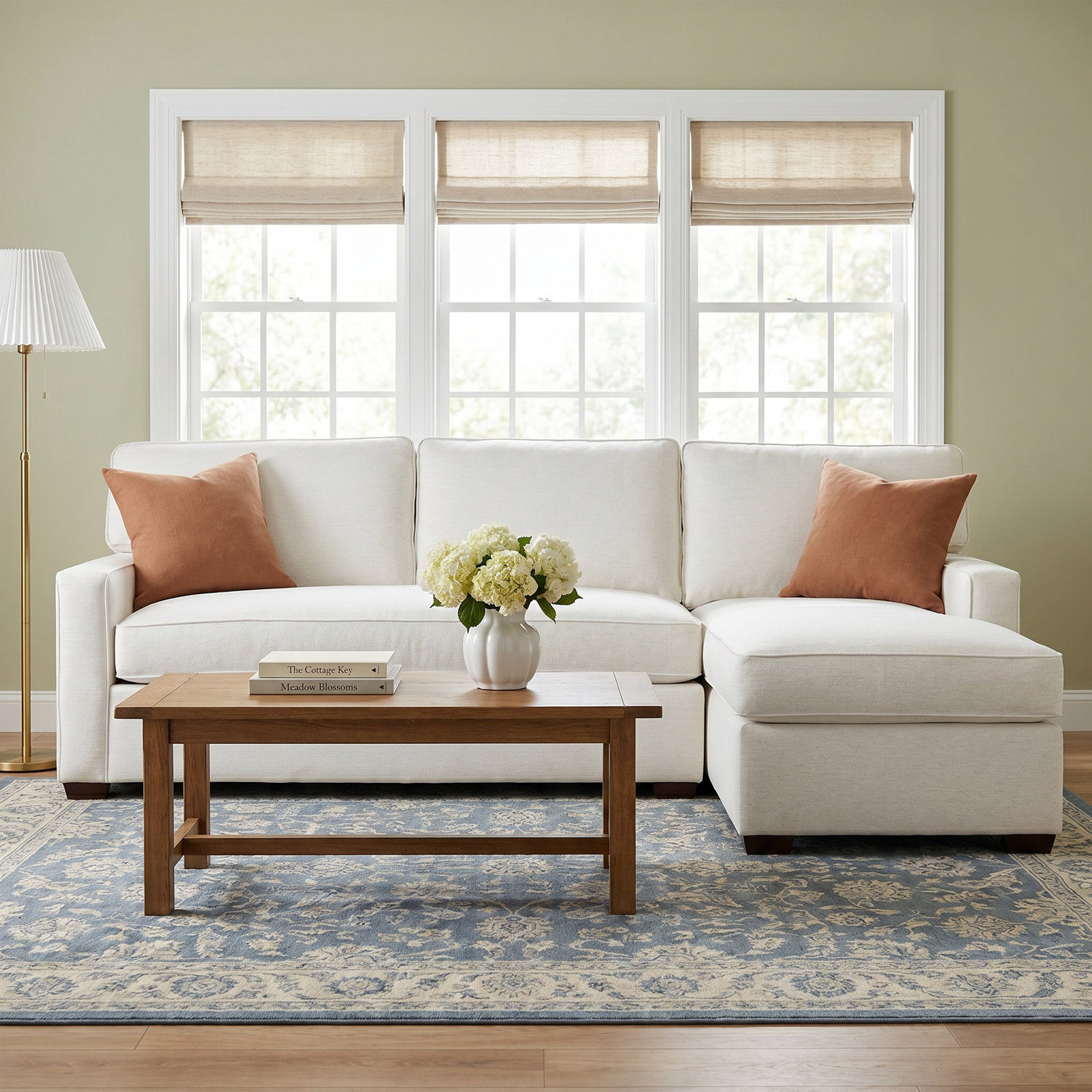 Taylor Upholstered Chaise L-Sectional, Nomad Snow Crypton® Chenille, Right Hand Facing