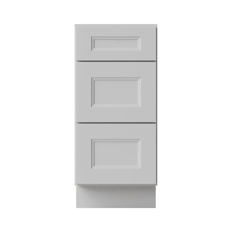 Armoire de cuisine en bois massif prête à assembler, 15", Blanc Newport