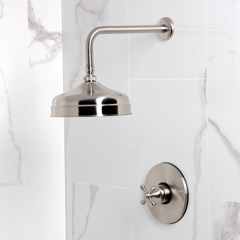 Robinet de douche à pression équilibrée à poignée simple Kingston Brass Metropolitan, Nickel brossé