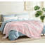 Jeté en molleton rose ultra doux en flanelle, blanc marbre et imprimé tendance simple-130087310