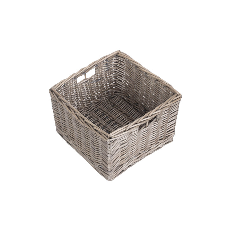 Wicker Square Storage Basket, 20cm H x 28cm W x 28cm D