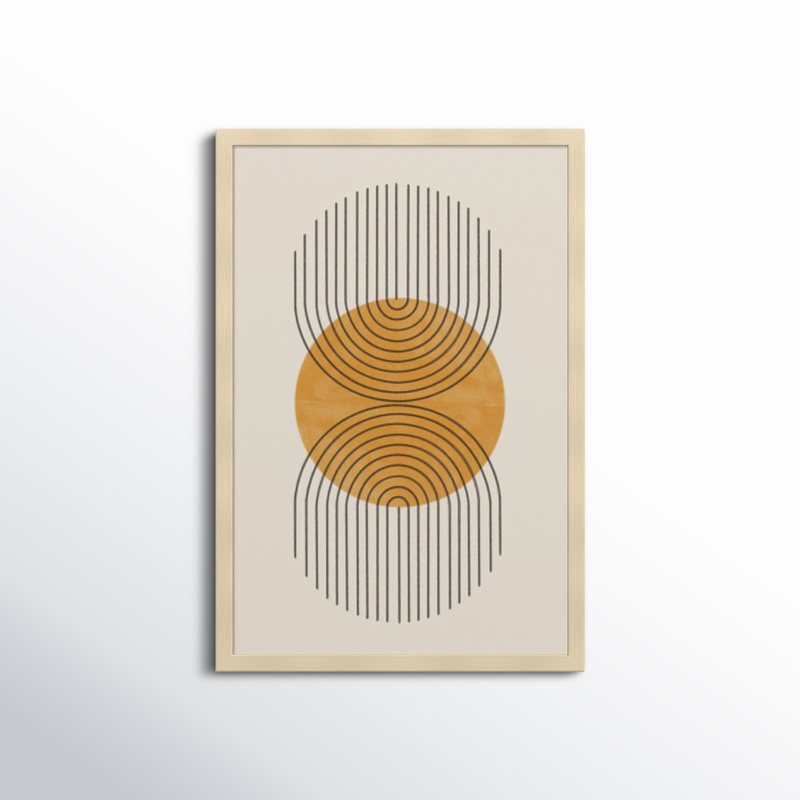 Perfect Point Yellow by The MIUUS STUDIO, Brown Framed, 25" H x 17" W x 1" D