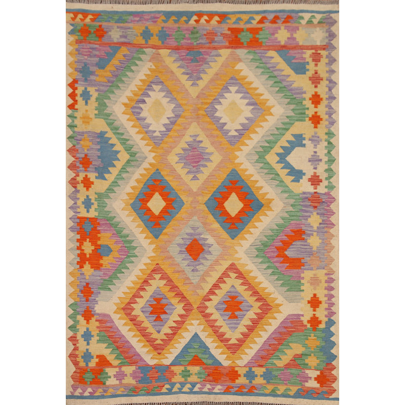 Tapis oriental géométrique Kilim 5 x 7