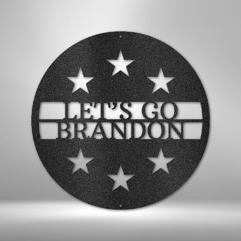 Décoration murale en acier personnalisable, monogramme «Let Go» en acier, H 28,75 po x l 29,5 po x P 0,5 po, Noir, Oui