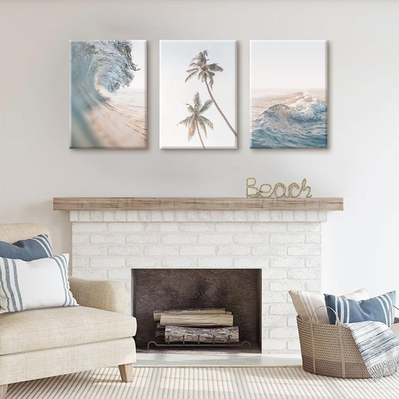 3 Piece Wrapped Canvas Print, 40 cm H x 90 cm W