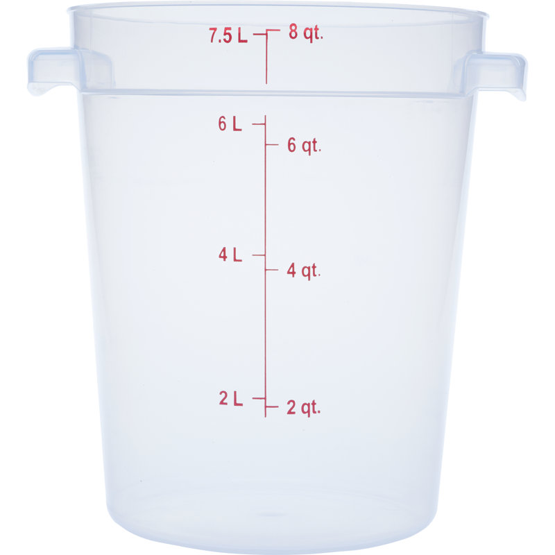 Contenant alimentaire rond 8 pintes - blanc, Transparent
