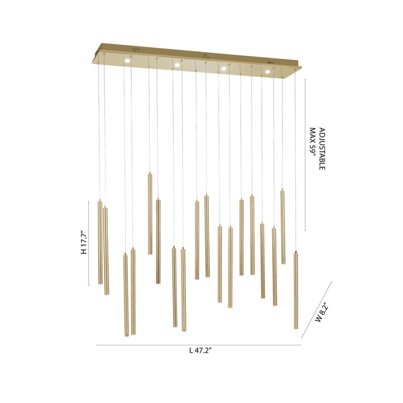 Mackinac 18 - Light LED Rectangle Chandelier