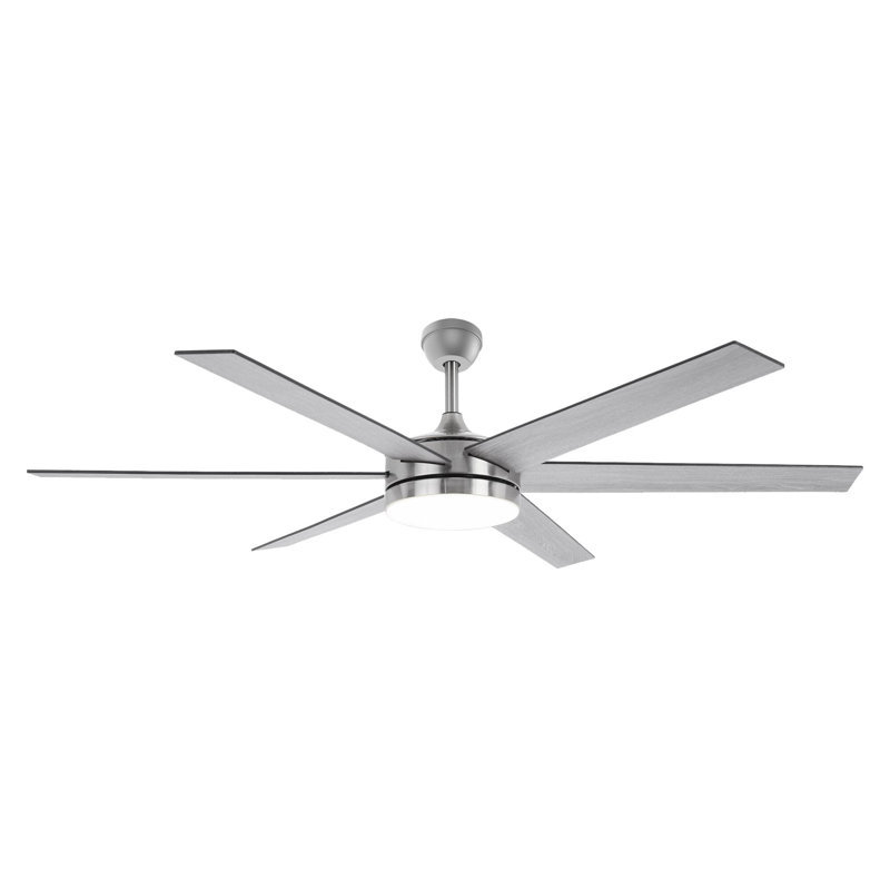 SkyFan Cassiopeia 60" 6-Blade Ceiling Fan, Distressed Gray/Maple
