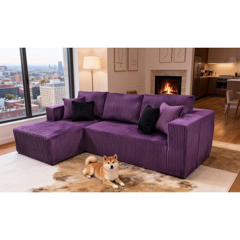 Canapé modulaire Fogshire, Orienté à gauche (vu de face), Mauve