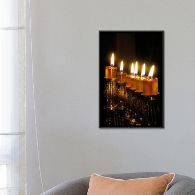 Jewish Menorah Photographic Print on Canvas