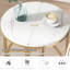Table de bout ronde de 20 po pour le salon, table d'appoint en marbre moderne avec structure en métal doré, table d'appoint blanche et dorée, table de chevet étroite de 26 po de hauteur pour la chambre à coucher