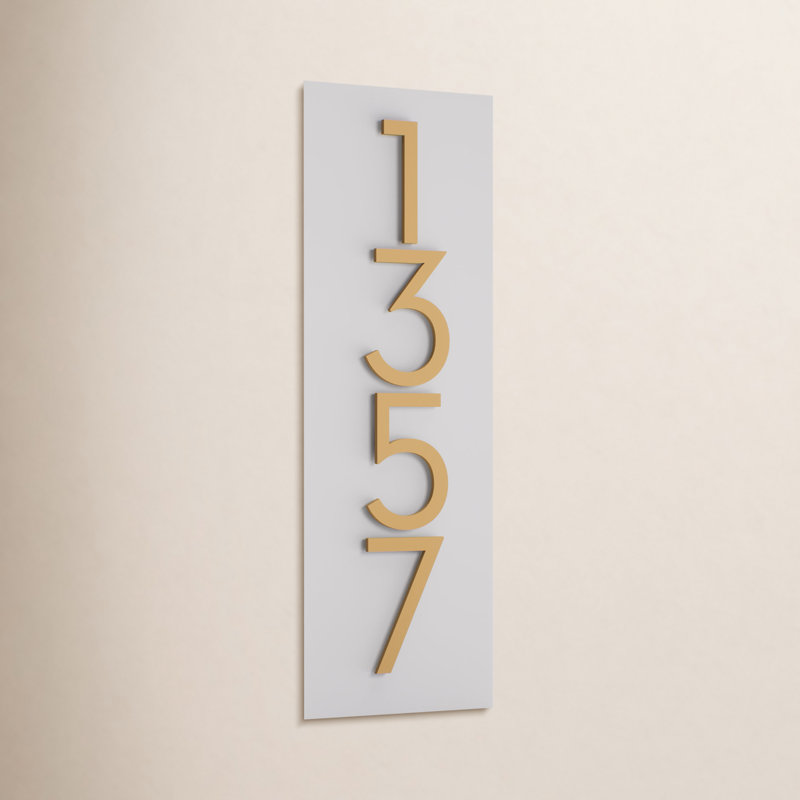 Plaque d'adresse murale Simply Sweet, Laiton, Oui, Blanc