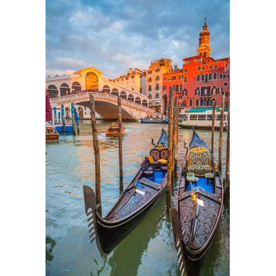 Rialto Bridge At Sunset - Wrapped Canvas Print