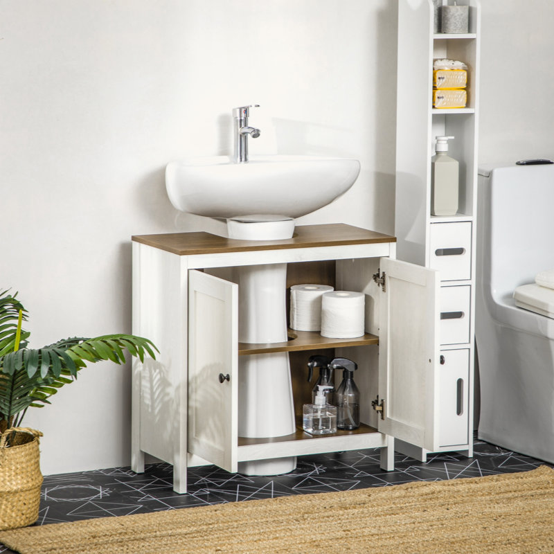 Armoire de salle de bain sous le lavabo Modern Modern, armoire de rangement autoportante avec tablette réglable, bases de meuble-lavabo