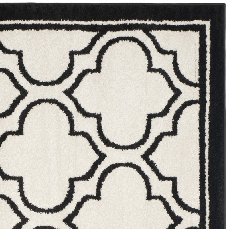 Ammundsen Geometric Ivory/Anthracite Area Rug, Square 7'