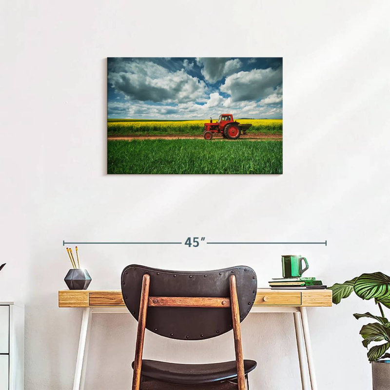 Alvord Red Field Tractor, 20" H x 30" W