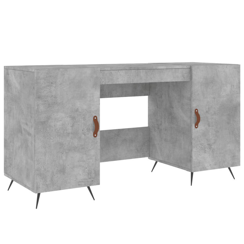 Samara Metal Base Writing Desk, Concrete Grey
