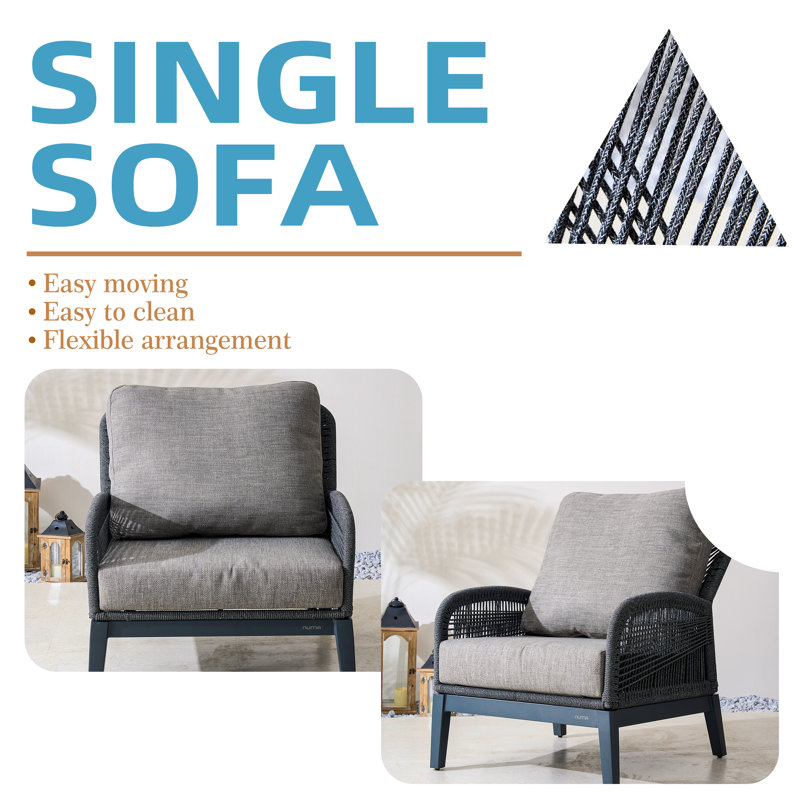 All-Weather Wicker Patio Chair with Cushions